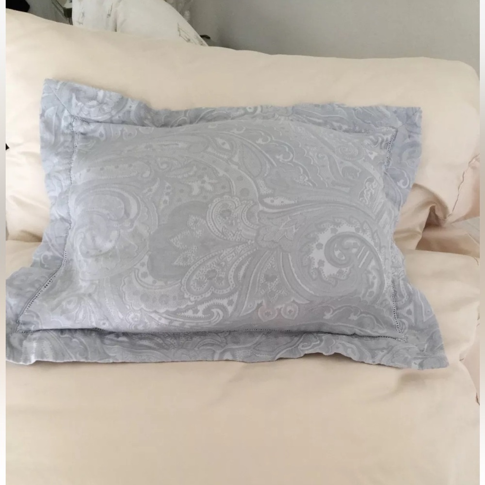 Vintage Ralph Lauren Suite Throw Pillow With Duck Feather Insert. Light Blue.